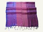 Tricolor Thin Striped Vegan Silk Shawl
