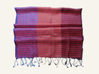 Tricolor Thin Striped Vegan Silk Shawl