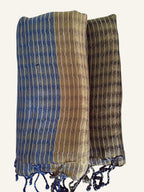 Tricolor Thin Striped Vegan Silk Shawl
