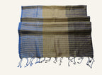 Tricolor Thin Striped Vegan Silk Shawl