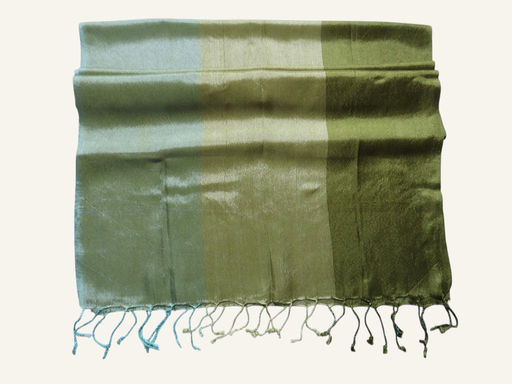 Tricolor Vegan Silk Shawl